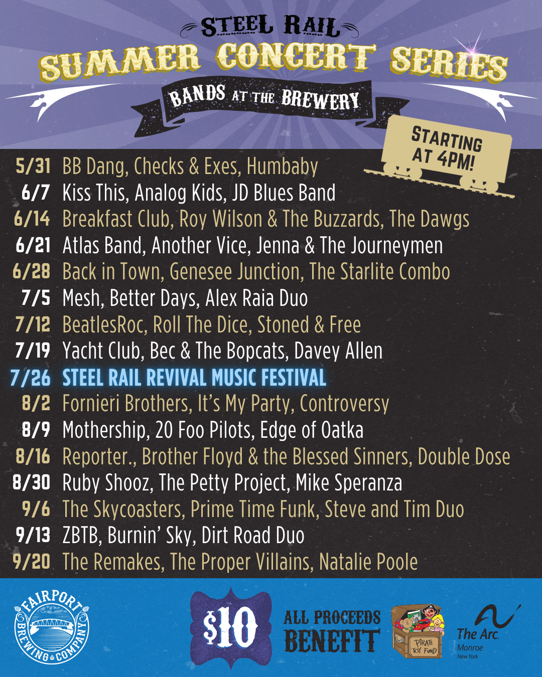2025 Steel Rail Summer Concert Series Line Up (Final Design) 6.2.25